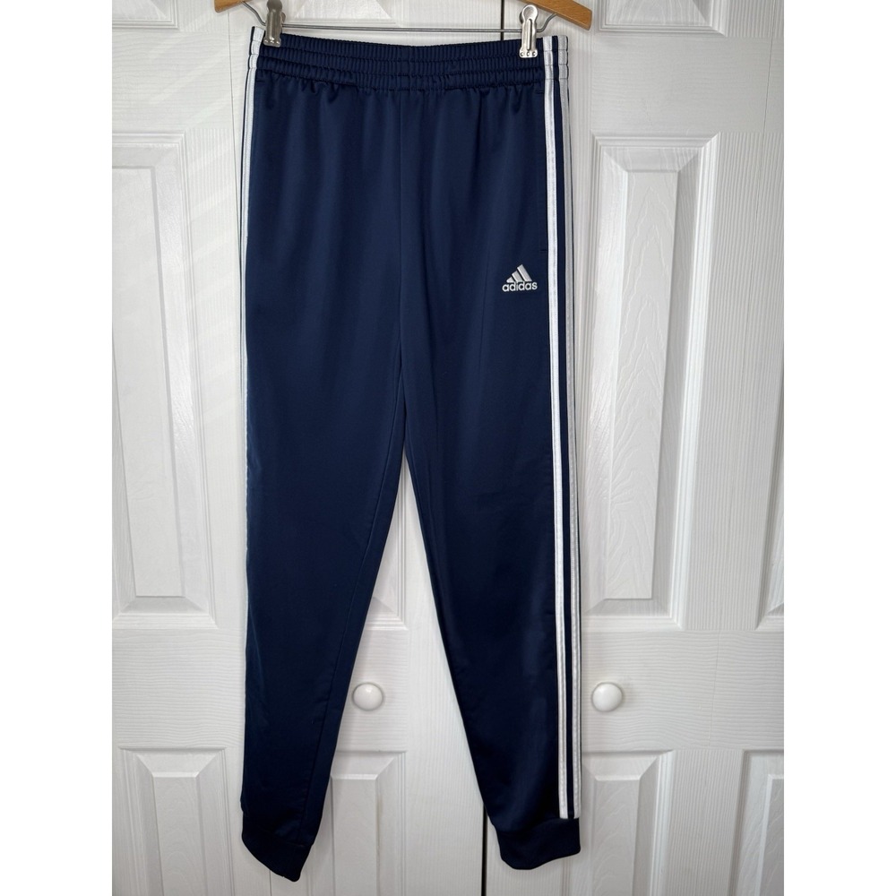 Adidas Black‎ Joggers size Large (14-16) Youth White Stripes Gym Sports Training